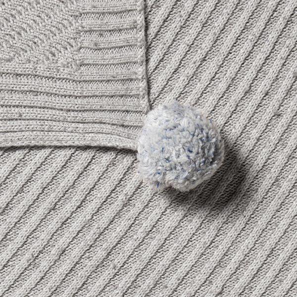 WILSON & FRENCHY Knitted Jacquard Blanket - Grey Fleck BABY BLANKET - Zabecca Living