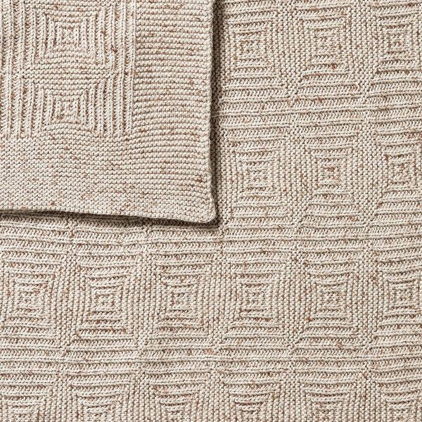 WILSON & FRENCHY Knitted Jacquard Blanket - Oatmeal Fleck BABY BLANKET - Zabecca Living