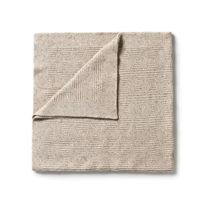 WILSON & FRENCHY Knitted Jacquard Blanket - Oatmeal Fleck BABY BLANKET - Zabecca Living