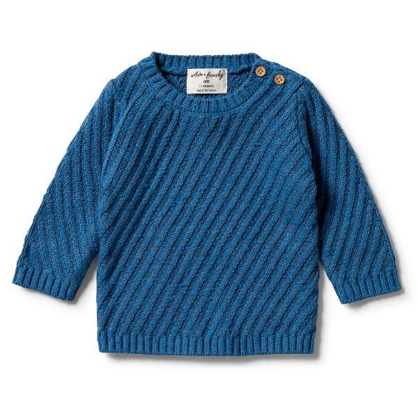 WILSON & FRENCHY Knitted Jacquard Jumper - Denim Fleck BABY CLOTHING - Zabecca Living