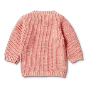WILSON & FRENCHY Knitted Spot Jumper - Flamingo Fleck BABY CLOTHING - Zabecca Living