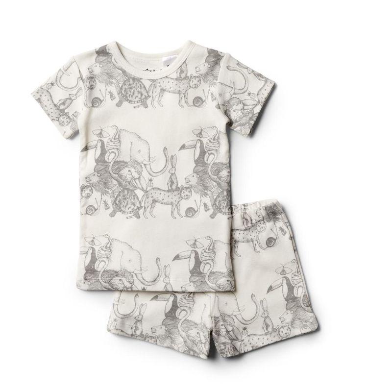 WILSON & FRENCHY Organic Animalia Short Sleeve Pyjama Set Kids Pyjamas - Zabecca Living