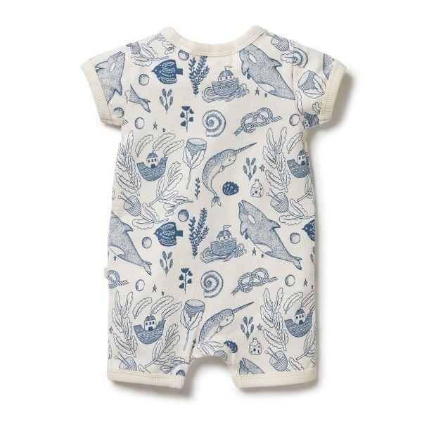 WILSON & FRENCHY Organic Boyleg Zipsuit - 7 Seas BABY CLOTHING - Zabecca Living