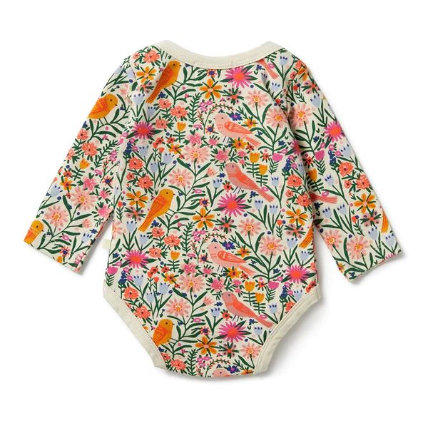 WILSON & FRENCHY Organic Envelope Bodysuit -Birdy Floral BABY CLOTHING - Zabecca Living