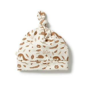 WILSON & FRENCHY Organic Knot Hat - Hello World Baby Hat - Zabecca Living