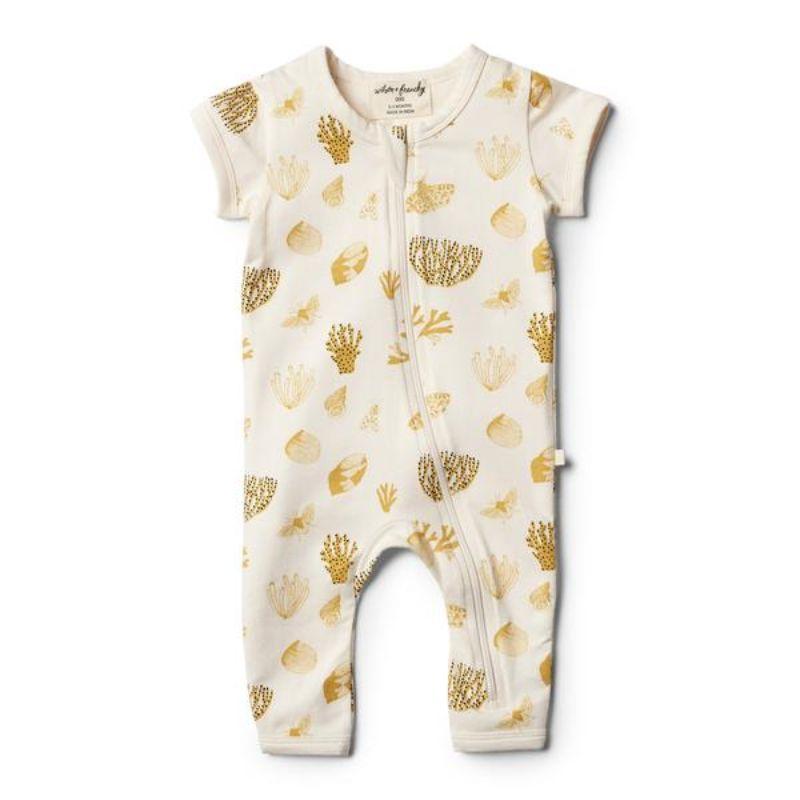 WILSON & FRENCHY Organic Little Shell Zipsuit BABY CLOTHING - Zabecca Living