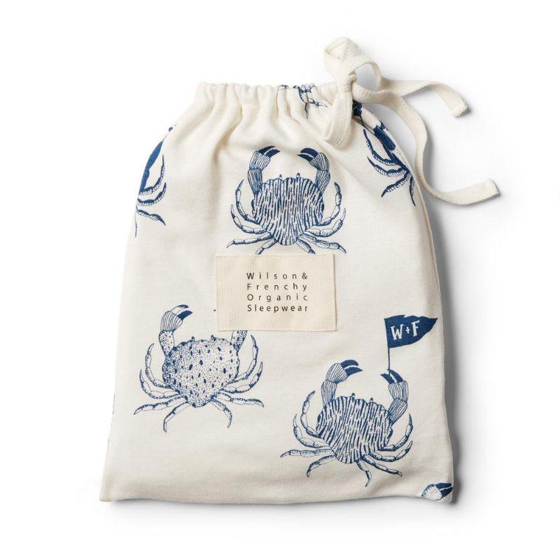 WILSON & FRENCHY Organic Monsieur Crab Short Sleeve Pyjama Set Kids Pyjamas - Zabecca Living