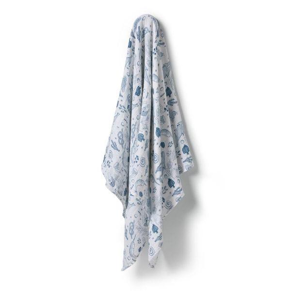 WILSON & FRENCHY Organic Muslin Wrap - 7 Seas BABY BLANKET - Zabecca Living