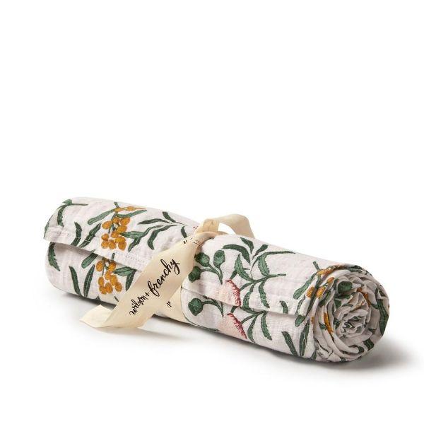 WILSON & FRENCHY Organic Muslin Wrap - Nixie Fleur BABY BLANKET - Zabecca Living