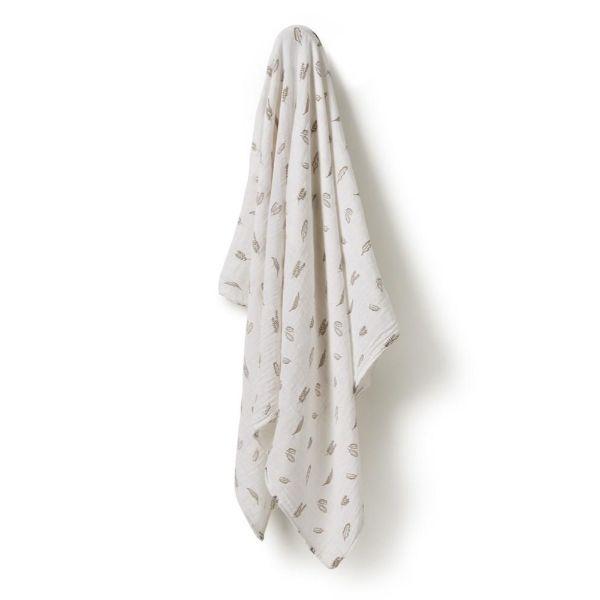WILSON & FRENCHY Organic Muslin Wrap - Seedling BABY BLANKET - Zabecca Living
