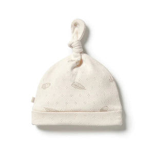 WILSON & FRENCHY Organic Pointelle Knot Hat - Little Acorn Baby Hat - Zabecca Living