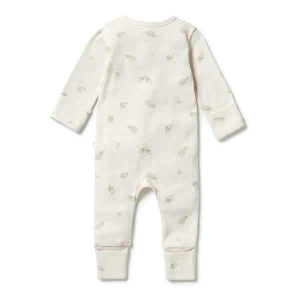 WILSON & FRENCHY Organic Pointelle Zipsuit With Feet - Little Acorn BABY CLOTHING - Zabecca Living