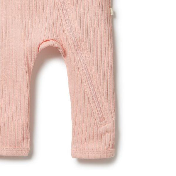 WILSON &amp; FRENCHY Organic Rib Zipsuit - Blush BABY CLOTHING - Zabecca Living