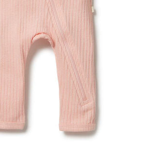 WILSON & FRENCHY Organic Rib Zipsuit - Blush BABY CLOTHING - Zabecca Living