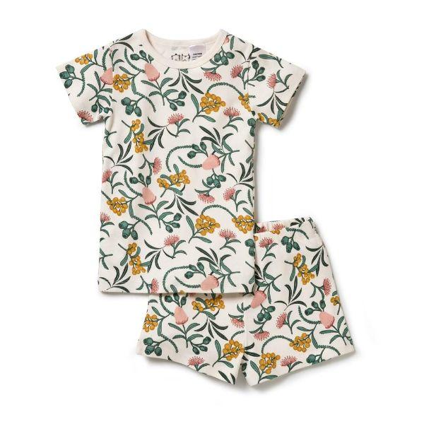 WILSON &amp; FRENCHY Organic Short Sleeve Pyjamas - Nixie Fleur Kids Pyjamas - Zabecca Living