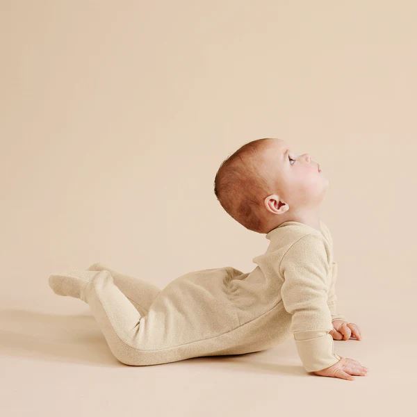 WILSON & FRENCHY Organic Terry Growsuit - Oatmeal BABY CLOTHING - Zabecca Living