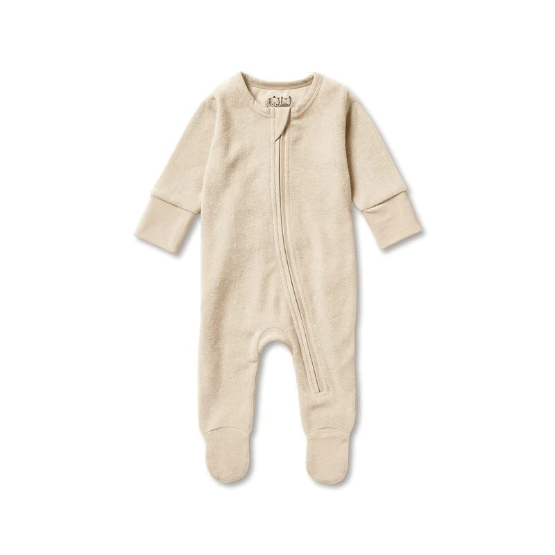 WILSON & FRENCHY Organic Terry Growsuit - Oatmeal BABY CLOTHING - Zabecca Living
