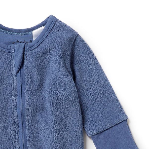 WILSON & FRENCHY Organic Terry Growsuit - Rain Drop BABY CLOTHING - Zabecca Living