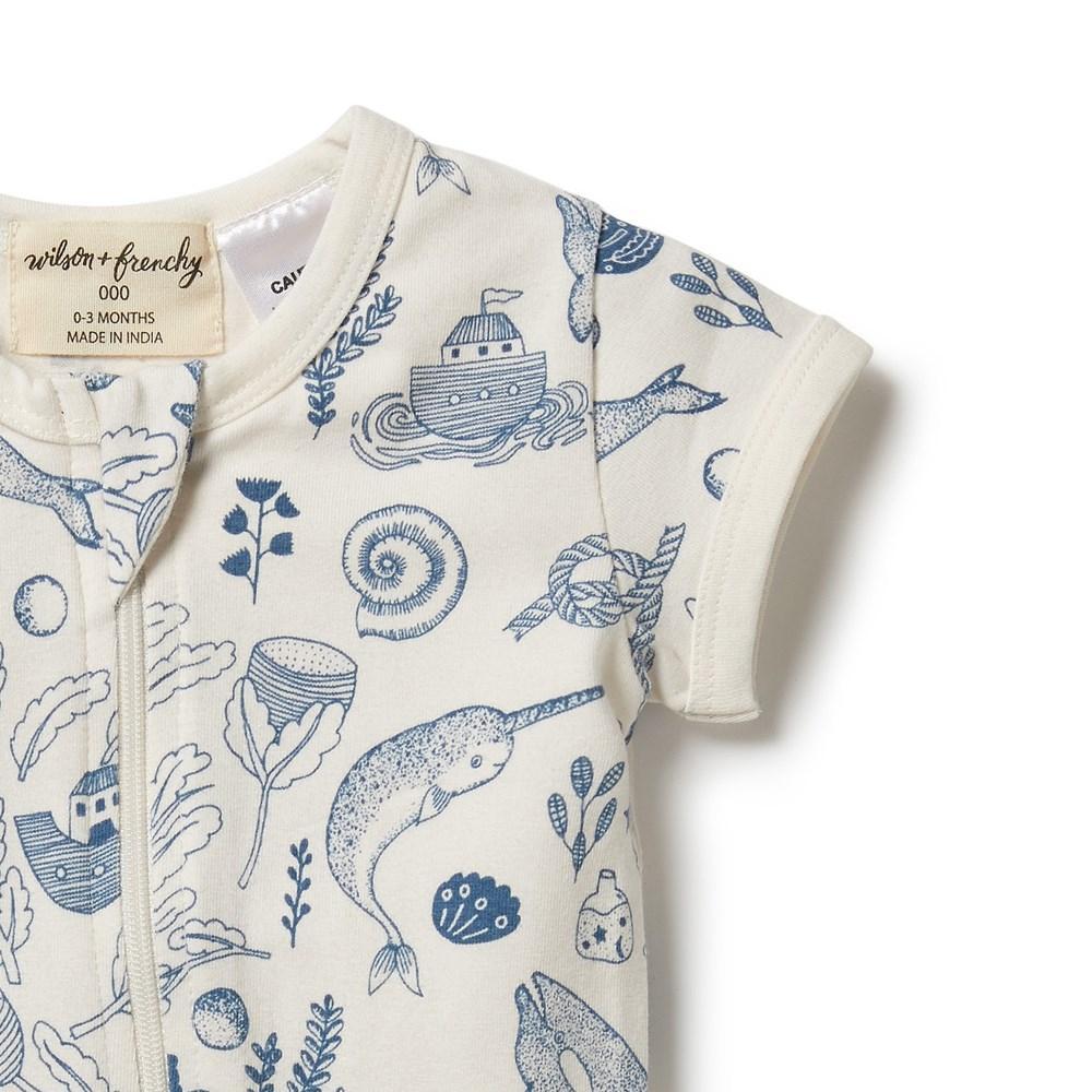 WILSON & FRENCHY Organic Zipsuit - 7 Seas BABY CLOTHING - Zabecca Living