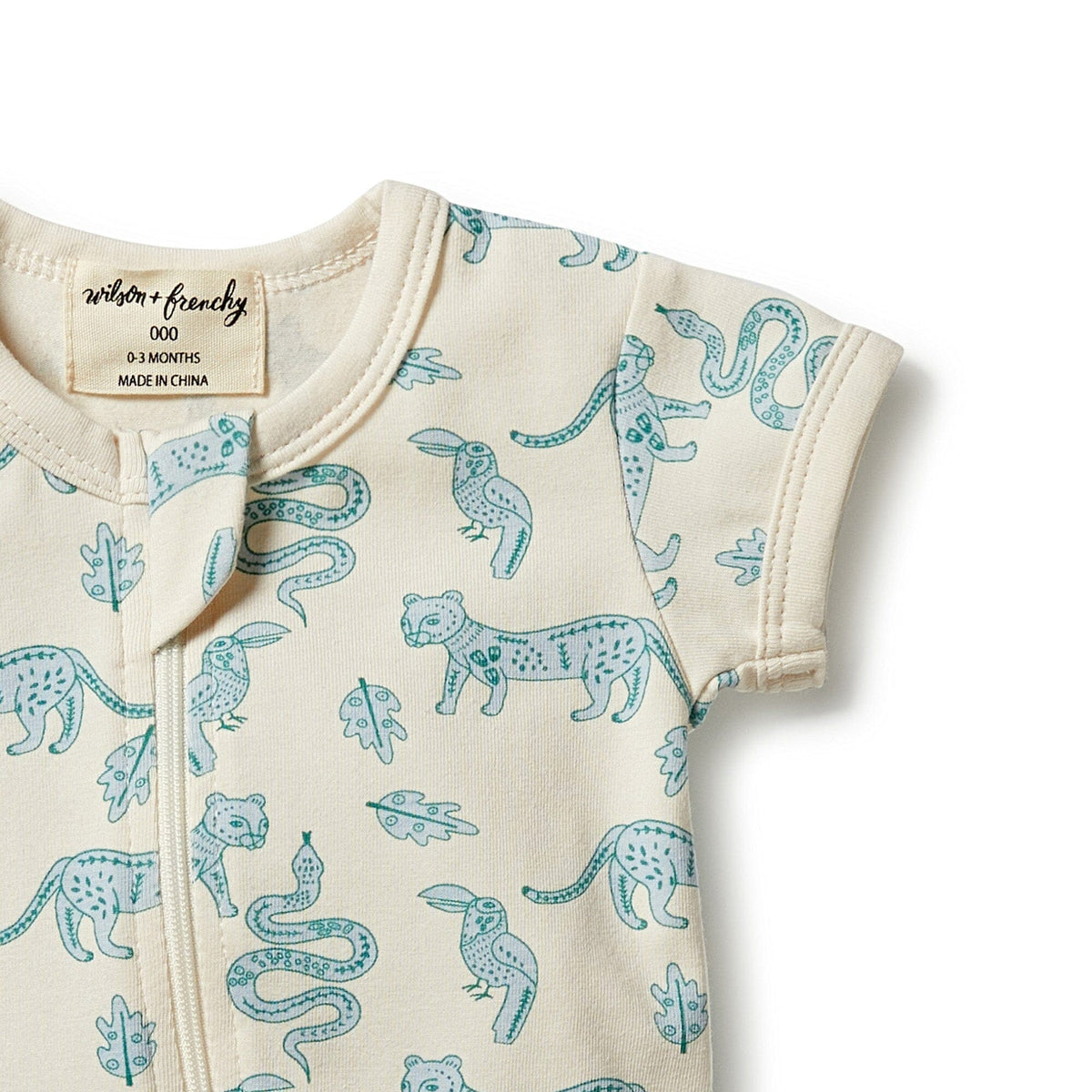 WILSON &amp; FRENCHY Organic Zipsuit - Hello Jungle BABY CLOTHING - Zabecca Living