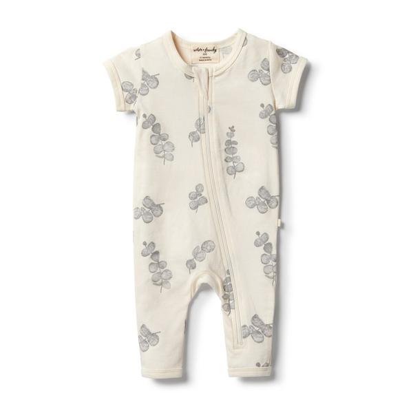 WILSON & FRENCHY Organic Zipsuit - Little Eucalyptus BABY CLOTHING - Zabecca Living