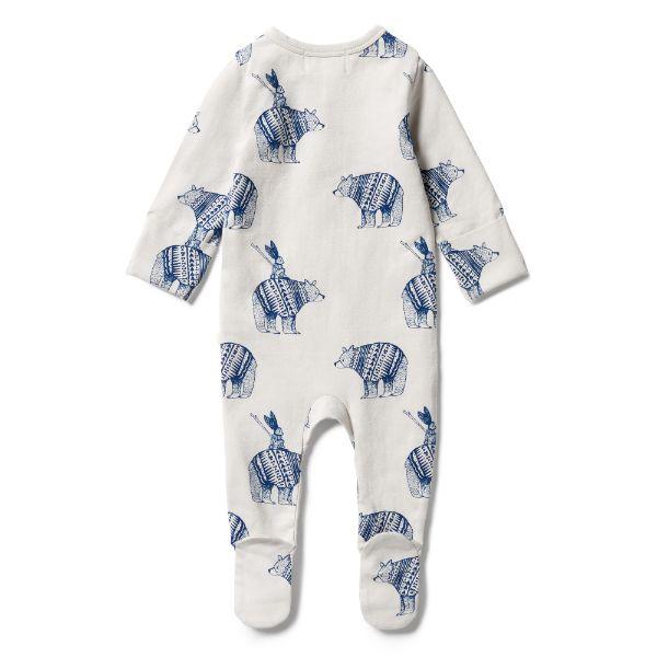 WILSON & FRENCHY Organic Zipsuit With Feet - Little Adventures BABY CLOTHING - Zabecca Living