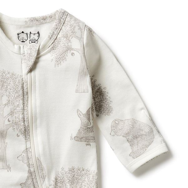 WILSON & FRENCHY Organic Zipsuit With Feet - Welcome to the World BABY CLOTHING - Zabecca Living
