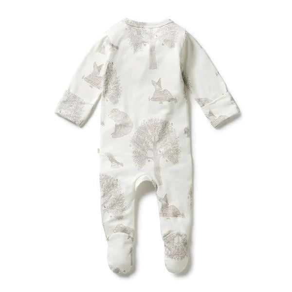 WILSON & FRENCHY Organic Zipsuit With Feet - Welcome to the World BABY CLOTHING - Zabecca Living