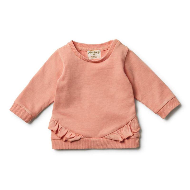 WILSON & FRENCHY Peach Pearl Ruffle Sweat BABY CLOTHING - Zabecca Living