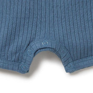 WILSON & FRENCHY Rib Boyleg Growsuit - Ocean BABY CLOTHING - Zabecca Living