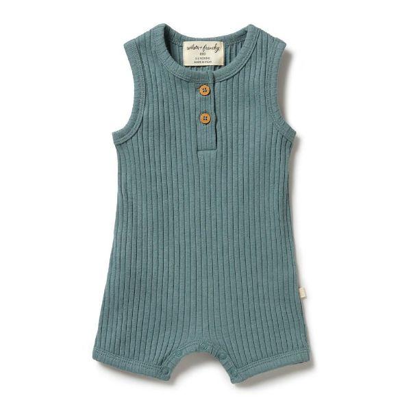 WILSON & FRENCHY Rib Boyleg Growsuit - Pine Green BABY CLOTHING - Zabecca Living