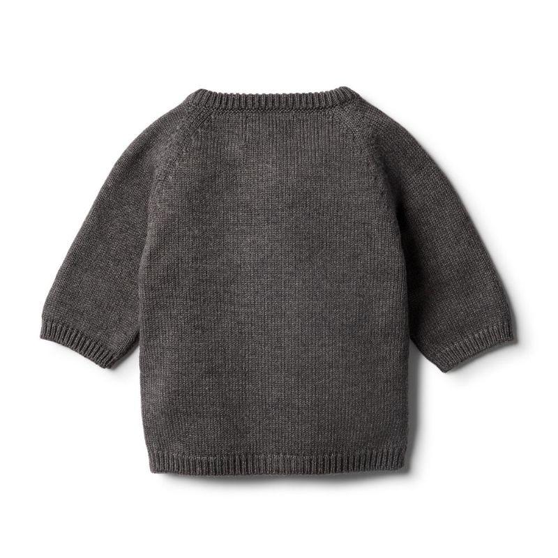 WILSON & FRENCHY Storm Grey Knitted Zip Thru Cardigan BABY CLOTHING - Zabecca Living