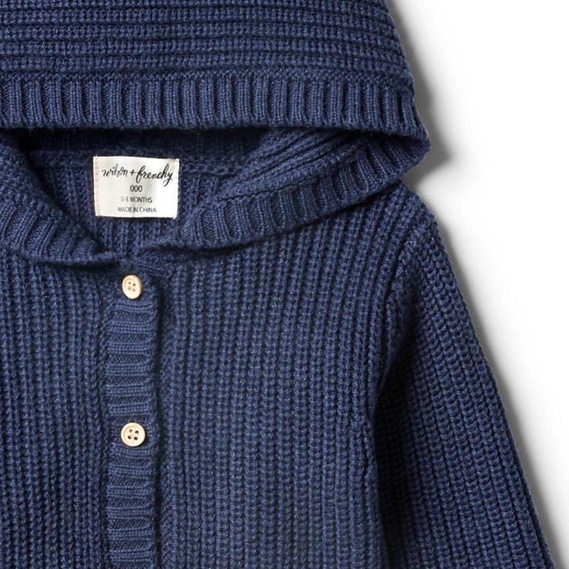 WILSON &amp; FRENCHY Twilight Blue Rib Knitted Jacket Toddler Clothing - Zabecca Living