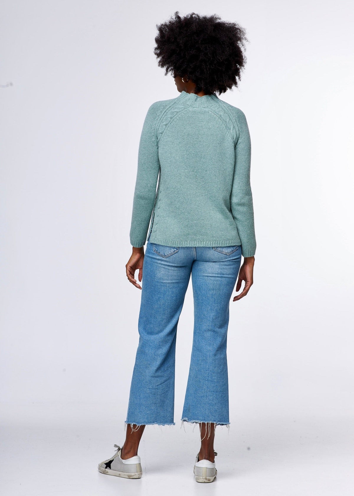 ZAKET & PLOVER Cabletrim Funnel - Mint Jumpers + Knitwear - Zabecca Living