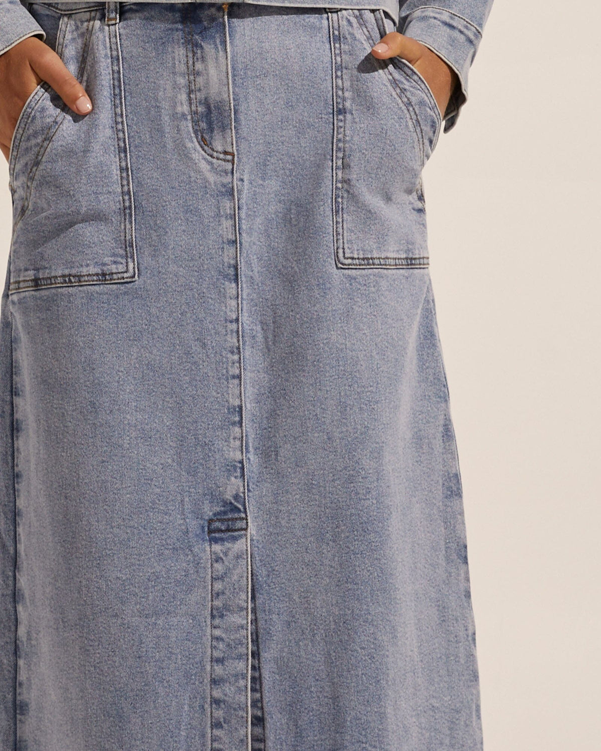 ZOE KRATZMANN Loft Skirt Summer - Washed Denim Skirt - Zabecca Living